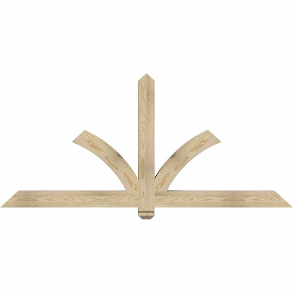 Ekena Millwork Redmond Rough Sawn Timber Gable Bracket, Douglas Fir, 72"W x 33"H x 4"D x 4"F, 11/12 Pitch GBW072X33X0404RED00RDF - main